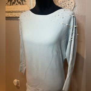 Blue maternity sweater or knit top